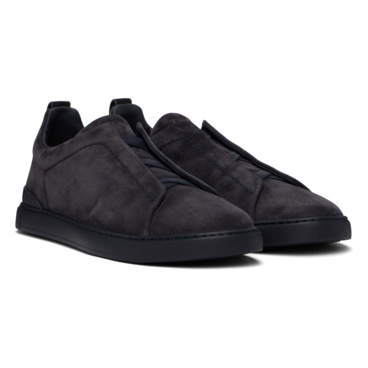 Zegna Triple Stitch Sneakers Full Navy Suede