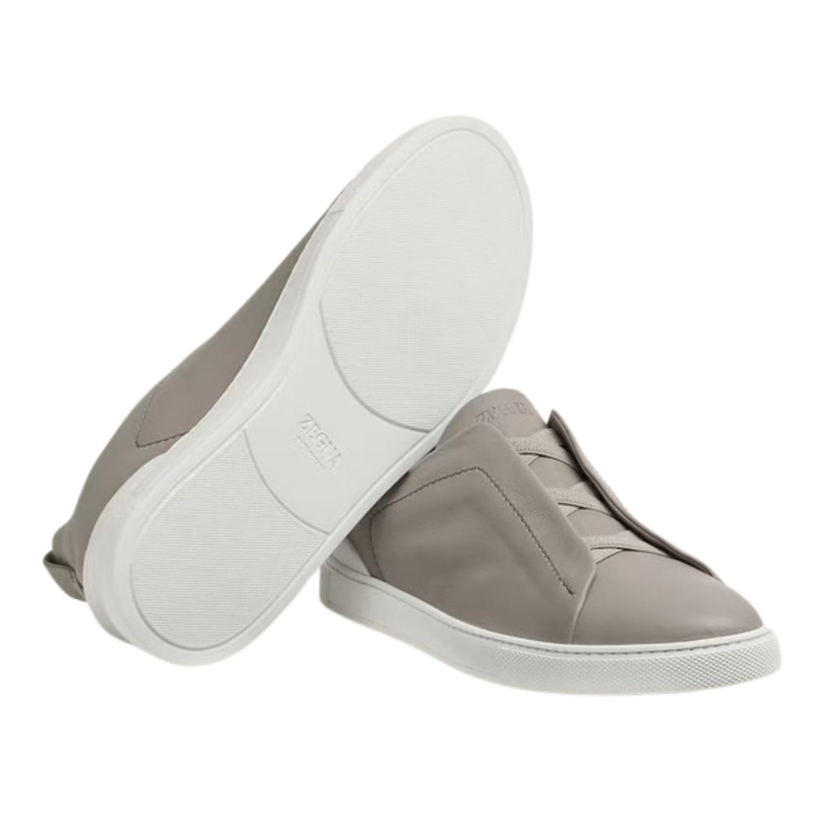 Zegna Triple Stitch™ Sneaker 'Light Grey Leather'