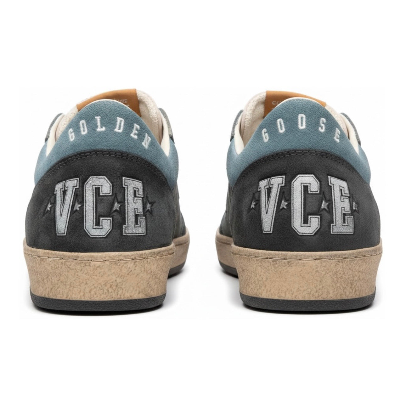 Golden Goose Ball Star LTD in dark blue leather with beige suede star