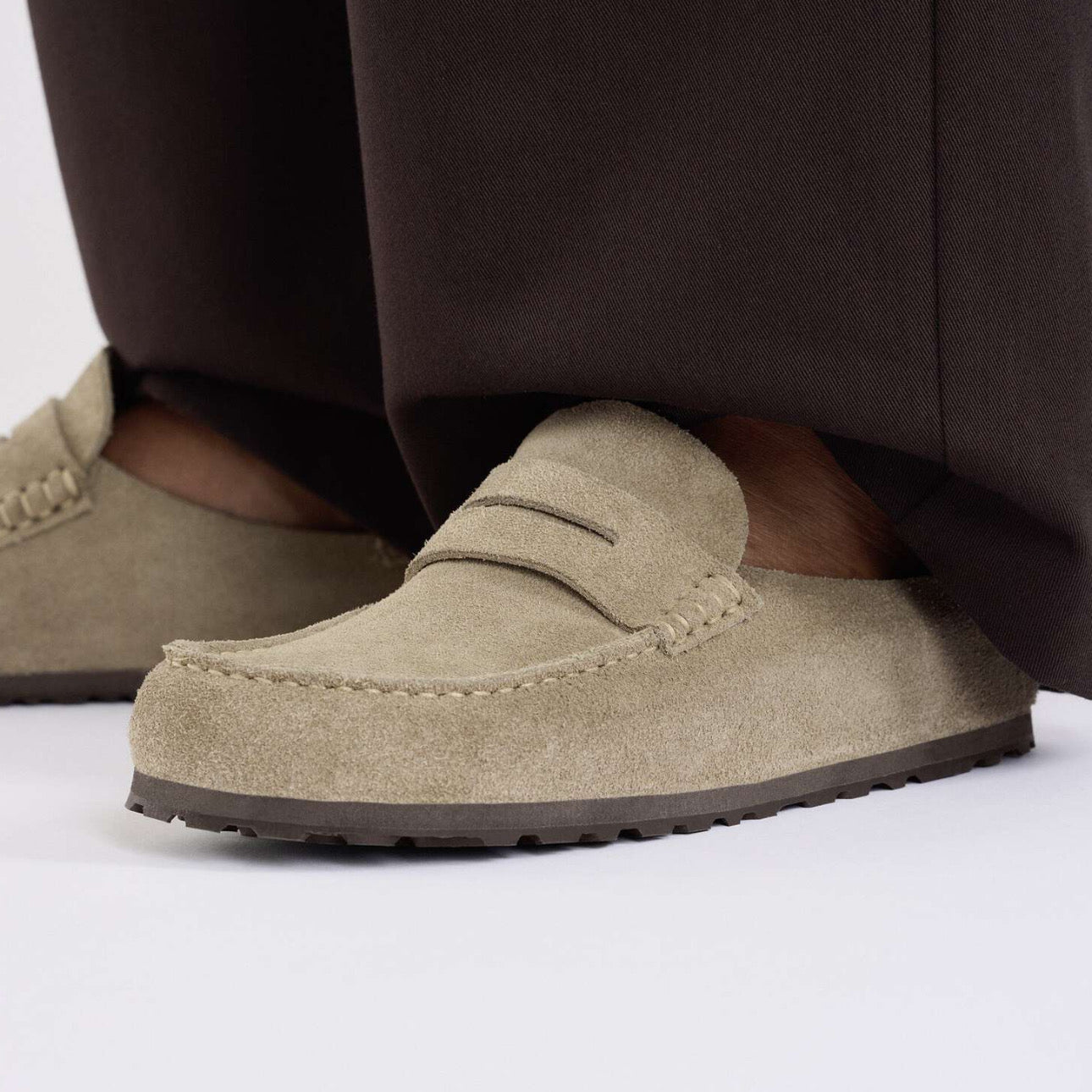 Birkenstock Naples Wrapped Suede Leather Taupe