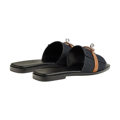Hermès Giulia sandal 'Bleu Brut / Naturel'