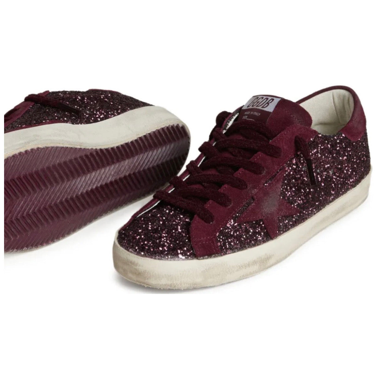 Golden Goose Super-Star LTD 'Dark Red Glitter'