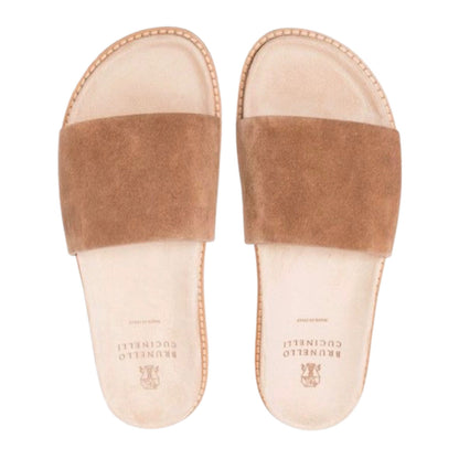 Brunello Cucinelli Suede Slide 'Light Brown'