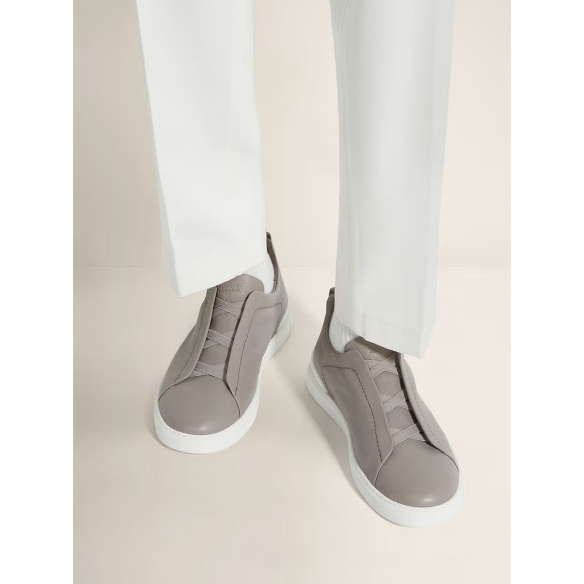 Zegna Triple Stitch™ Sneaker 'Light Grey Leather'