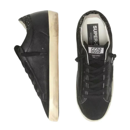 Golden Goose Superstar – Black Glitter Heel