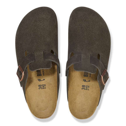 Birkenstock Boston Soft Footbed Suede Leather Mocca