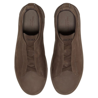 DARK TAUPE TRIPLE STITCH™ SECONDSKIN NUBUCK SNEAKERS Dark Taupe