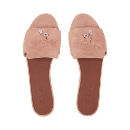 Loro piana Summer Charms Sandal Suede Goatskin Precious Rose