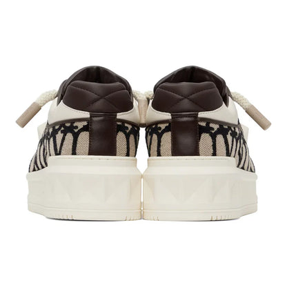 VALENTINO GARAVANI Off-White & Brown One Stud XL Sneakers
Regular price