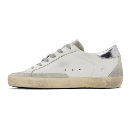Golden Goose White & Gray Super-Star Classic Sneakers