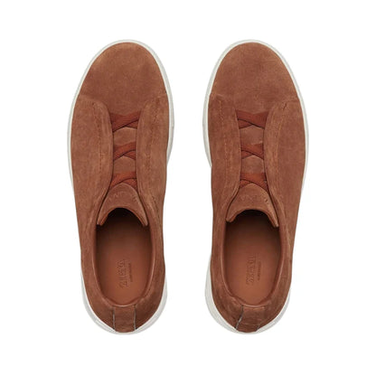 ZEGNA TOBACCO SUEDE TRIPLE STITCH™ SNEAKERS