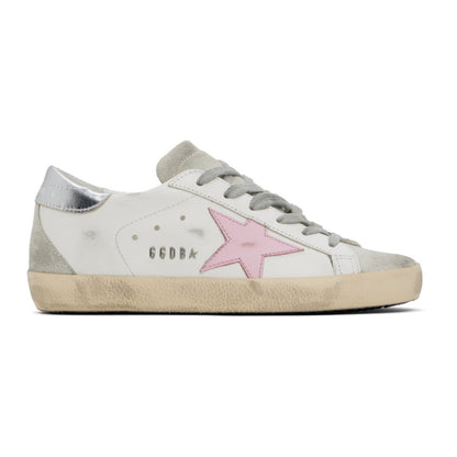 Golden Goose White & Gray Super-Star Classic Sneakers
