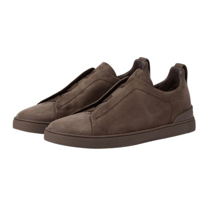 DARK TAUPE TRIPLE STITCH™ SECONDSKIN NUBUCK SNEAKERS Dark Taupe