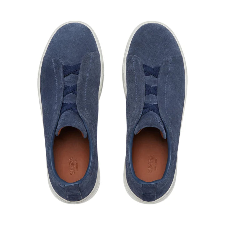 Zegna Grey Mélange Suede Triple Stitch™ Sneakers
