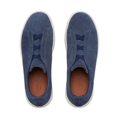 Zegna Grey Mélange Suede Triple Stitch™ Sneakers