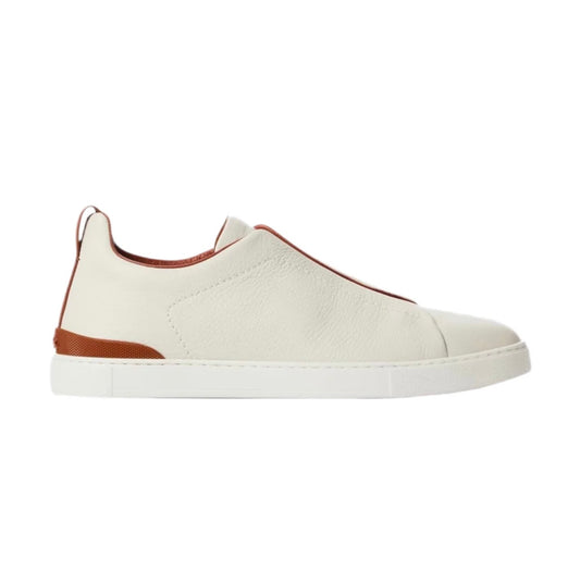 Zegna Triple Stitch leather sneakers WHITE TRIPLE STITCH