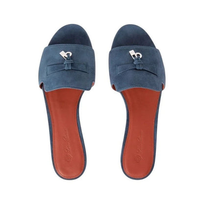Loro piana Summer Charms Sandal Suede Goatskin Denim