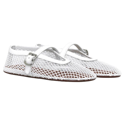 ALAÏA Mesh Ballet Flats 'Optical White'