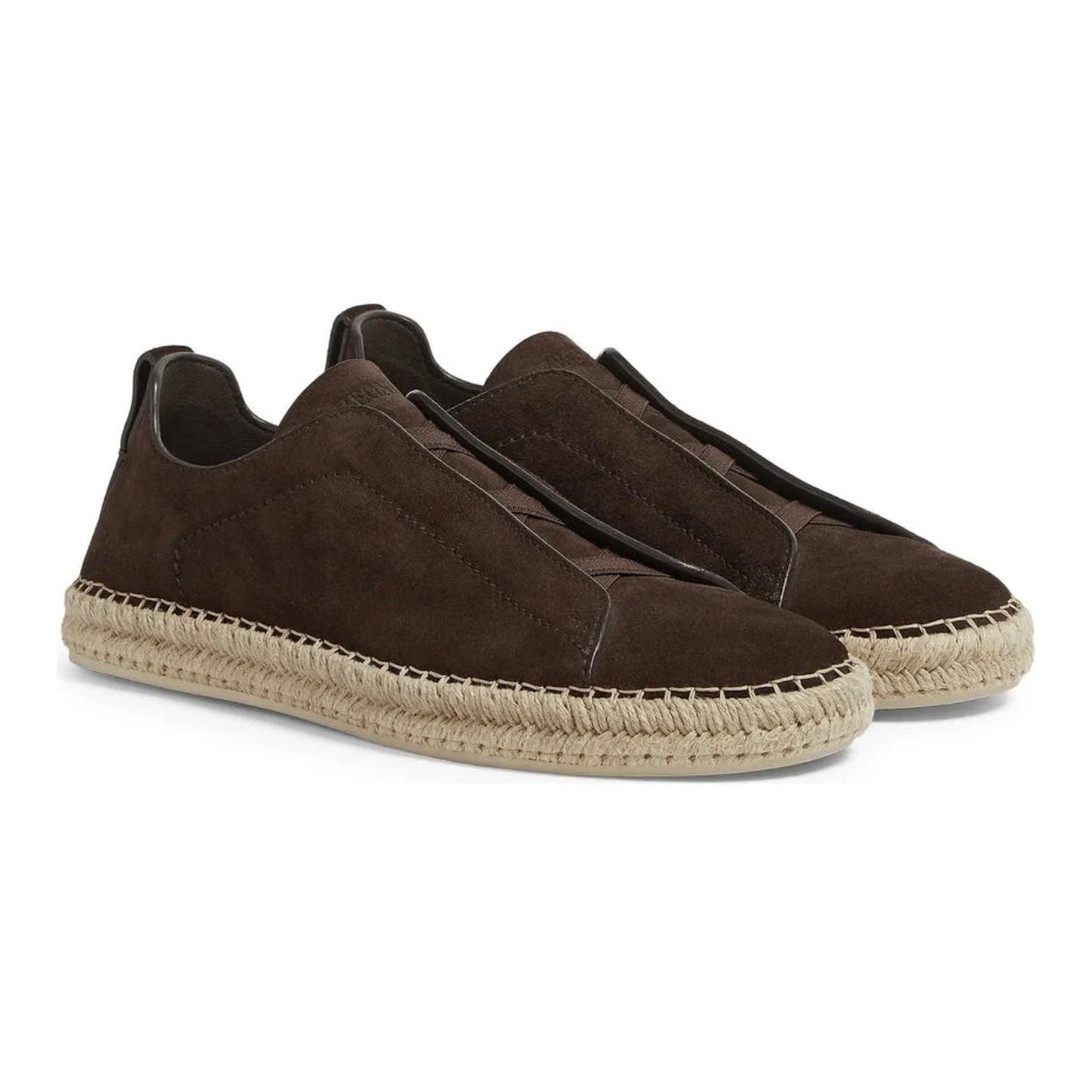 Zegna Triple Stitch™ Espadrille 'Dark Brown Beige'